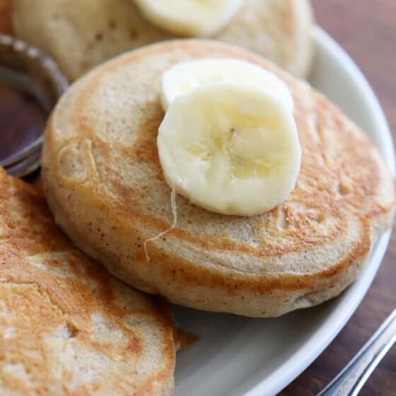 Light and Fluffy Vegan Banana Pancakes - Living Vegan